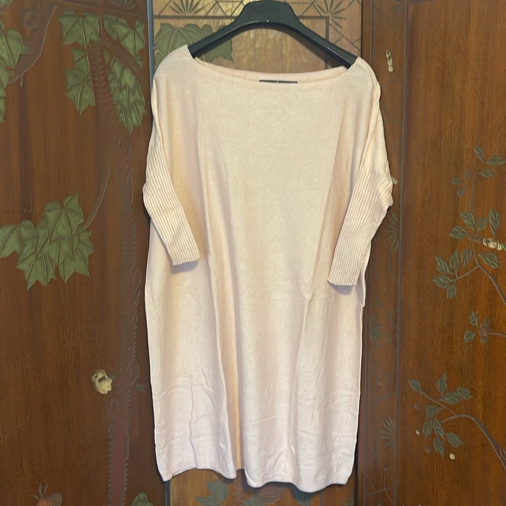 Peruvian connection XS pale pink tunic sweater